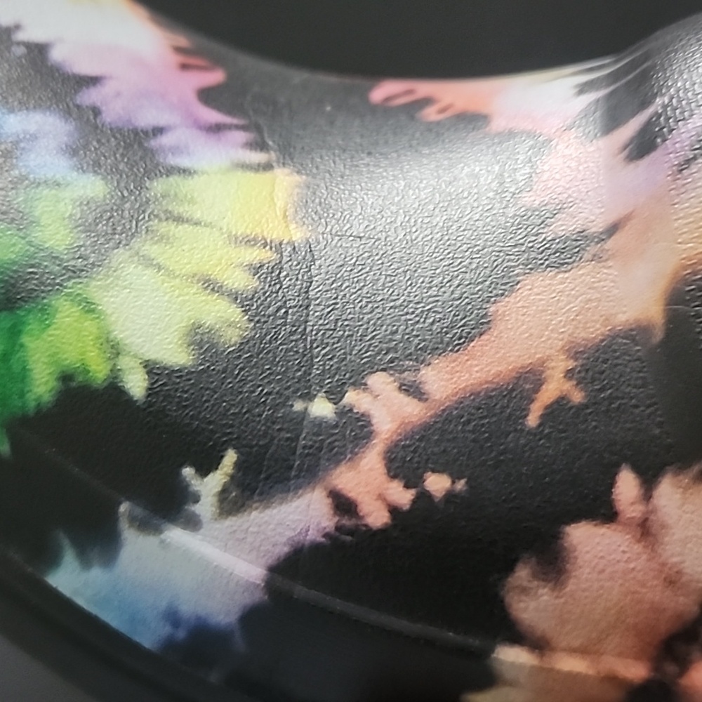 CROCS Women's Tie-Dye Slip-On Clogs - Black Multicolor - Picture 8 of 9